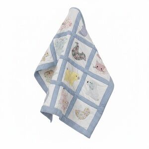 Patchwork Baby Quilt with Pastel Animal Appliqué